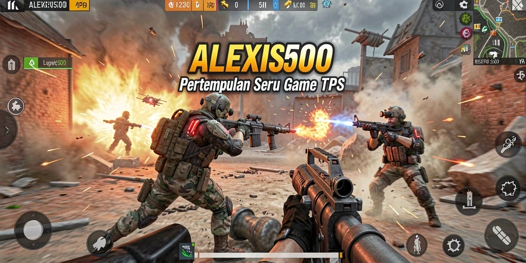 Screenshot menampilkan aksi pertempuran mendebarkan di ALEXIS500.