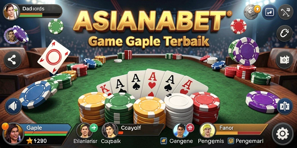 Screenshot utama ASIANABET menampilkan gameplay Gaple yang seru.