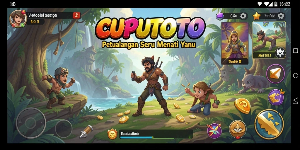 Screenshot gameplay CUPUTOTO yang menampilkan suasana petualangan yang mendebarkan.