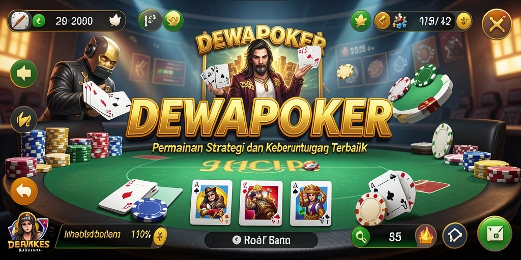 Screenshot gameplay DEWAPOKER menampilkan suasana permainan yang seru.