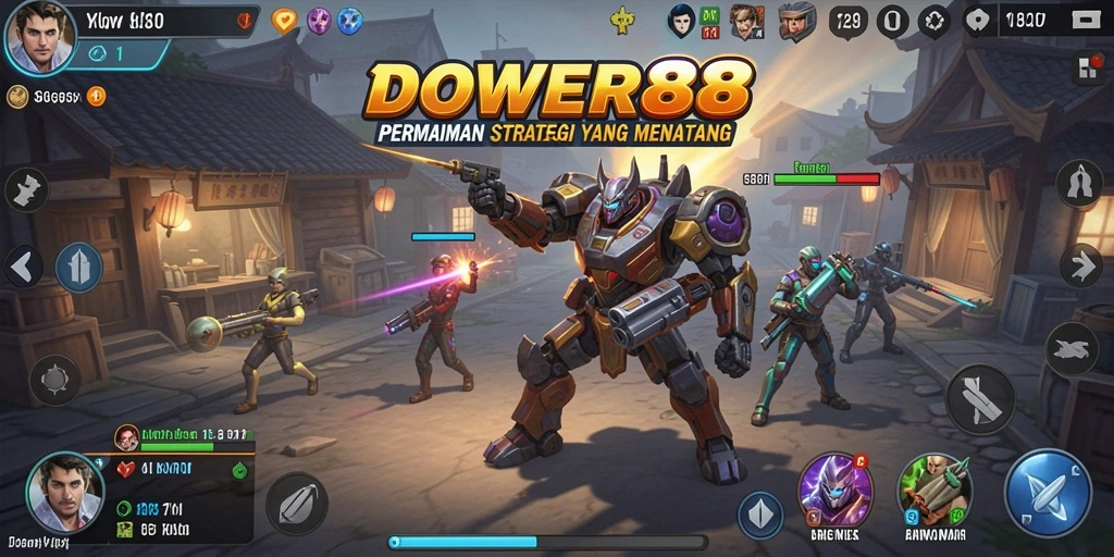 Tangkapan layar gameplay DOWER88 saat pertempuran strategis.
