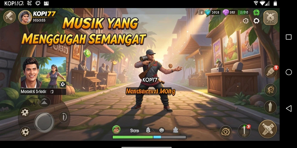 Tampilan screenshot gameplay KOPI77 yang menampilkan interaksi musik yang seru.