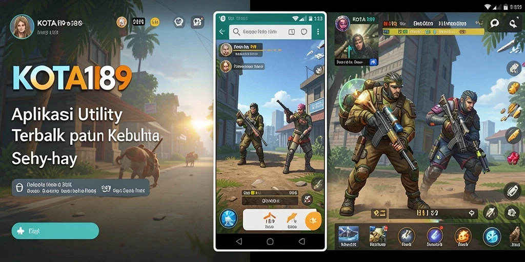 Screenshot KOTA189 menampilkan antarmuka aplikasi Utility yang intuitif dan menarik.