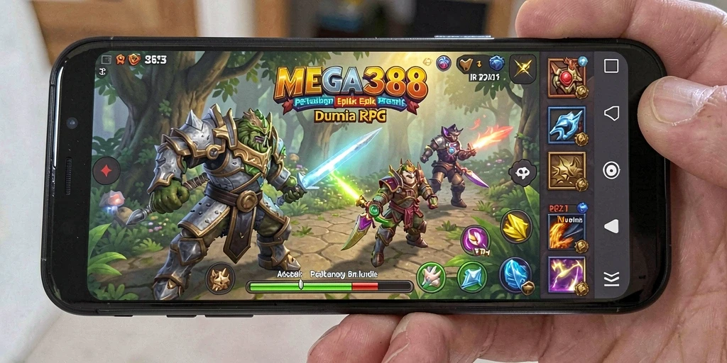 Screenshot gameplay MEGA388 yang menampilkan pertempuran epik.