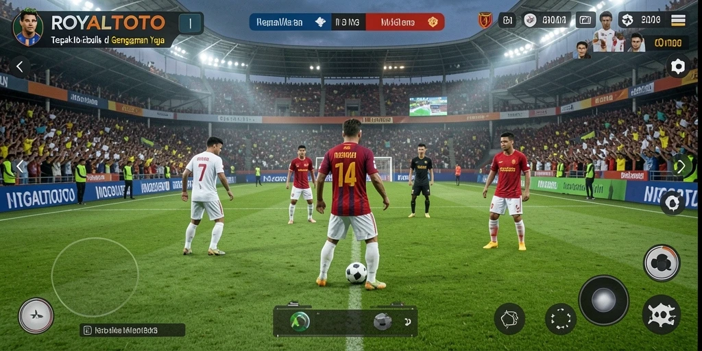 Tampilan gameplay sepak bola yang mendebarkan di ROYALTOTO.