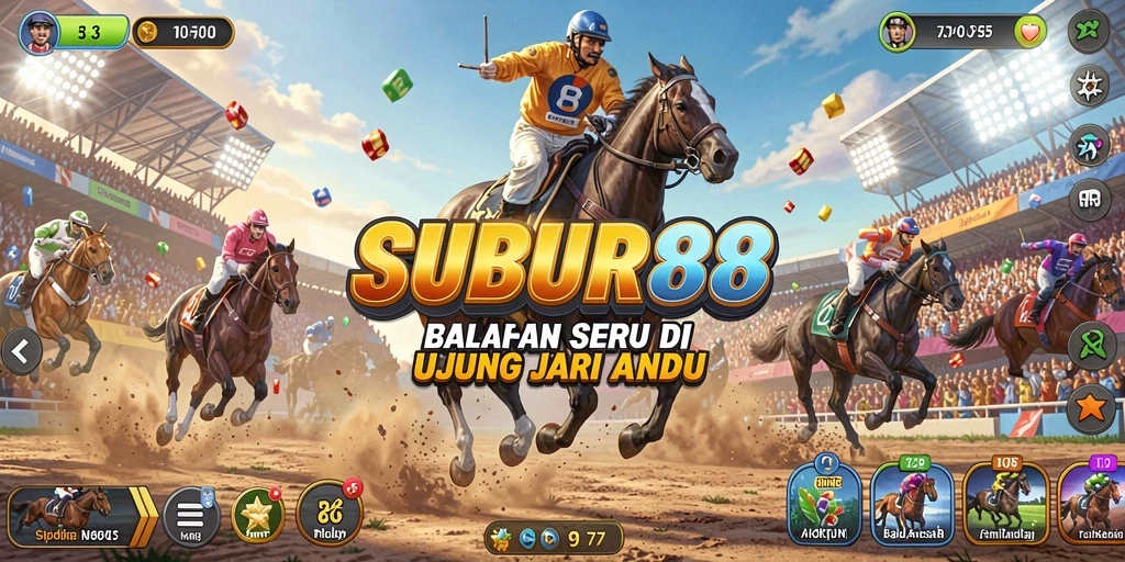 Tampilan gameplay balapan mendebarkan di SUBUR88.