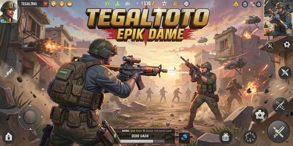 Tampilan screenshot permainan <strong>TEGALTOTO</strong> saat pertempuran Battle Royale yang mendebarkan.